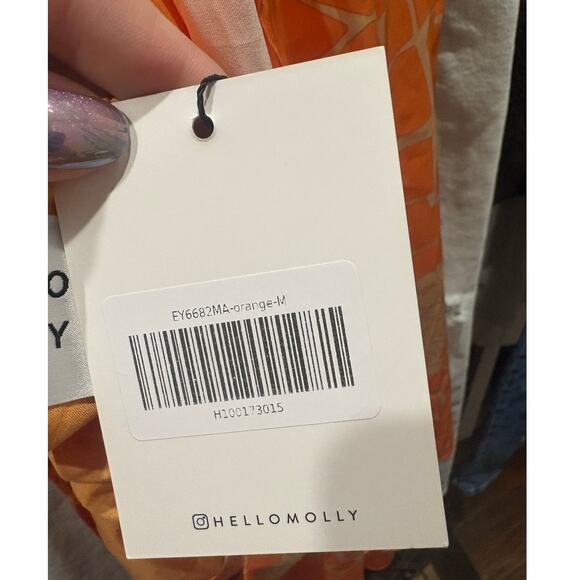 NEW Hello Molly Thinking Bout You Orange Print Maxi Dress Size 6 - Picture 8 of 9